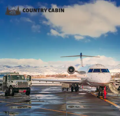 plane at Montrose Airport in the winter