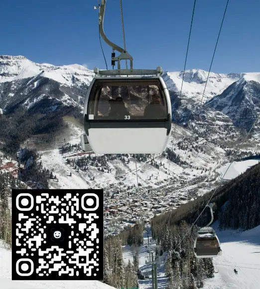 Gondola in Telluride, CO in the winter